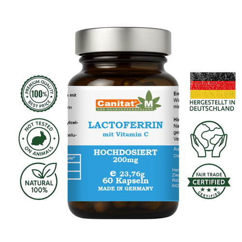 Lactoferrin Forte 200 mg + 80 mg Vitamin C – 60 Kapseln