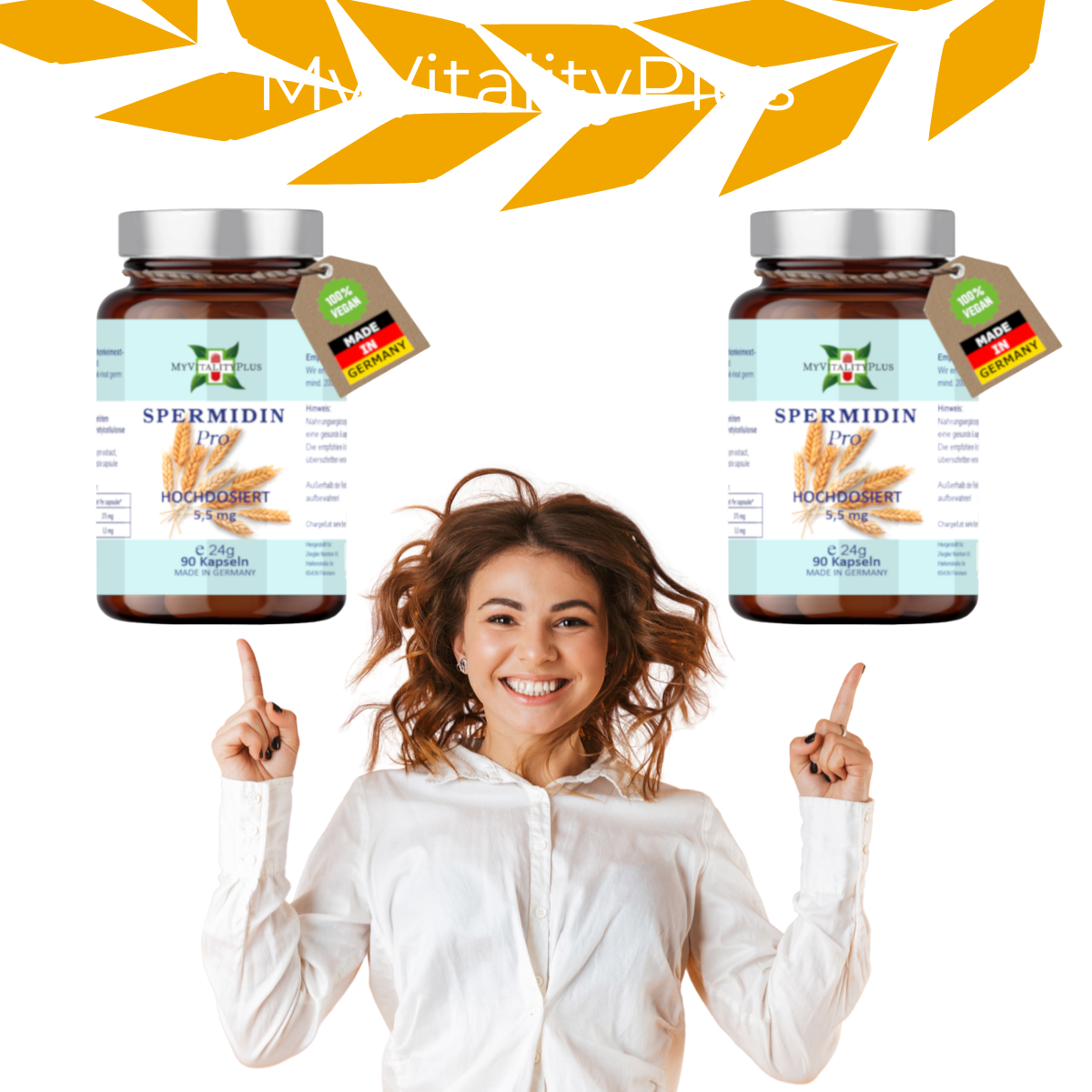 Spermidin Pro 5,5 mg – 90 vegane Kapseln  | MyVitalityPlus