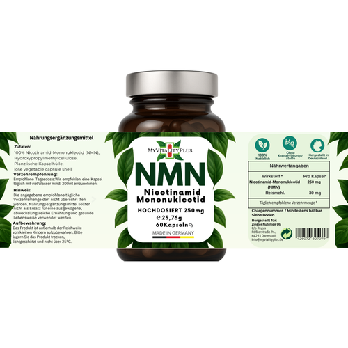 NMN Kapseln | Hochdosiert | 500mg Tagesdosis | von MyVitalityPlus