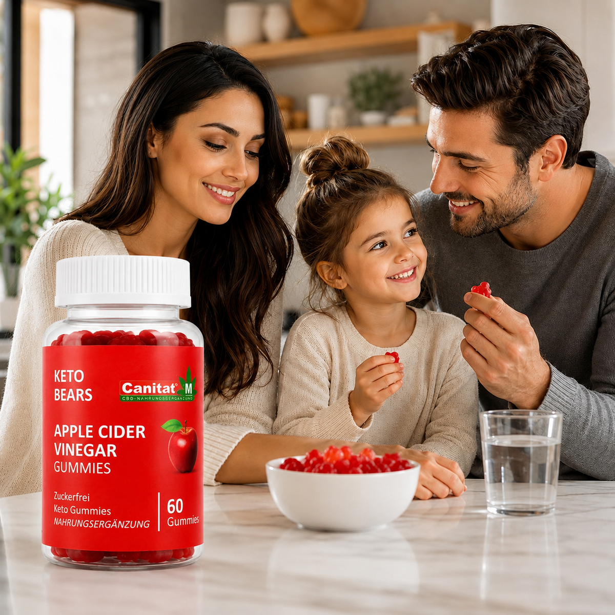 Apfelessig Gummies - mit Vitamin B12, B6, B9 & Magnesium - ohne Zucker