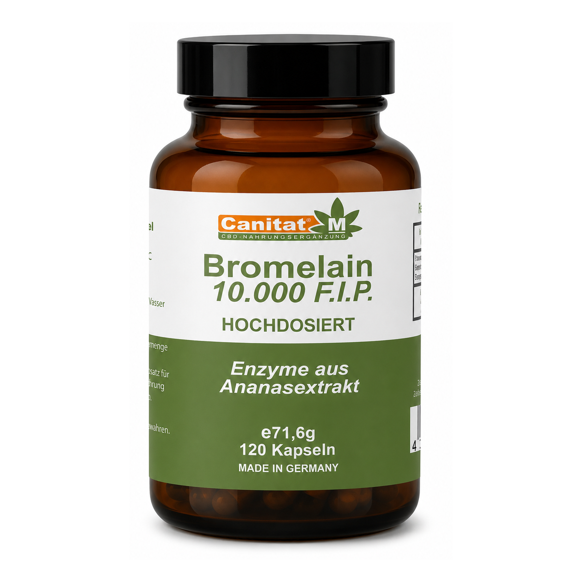 Bromelain 10.000 F.I.P. – Hochdosiertes Bromelain aus Ananas | 120 Kapseln | Canitat® M