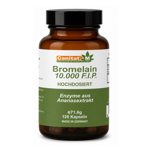Bromelain 10.000 F.I.P. – Hochdosiertes Bromelain aus Ananas | 120 Kapseln | Canitat® M