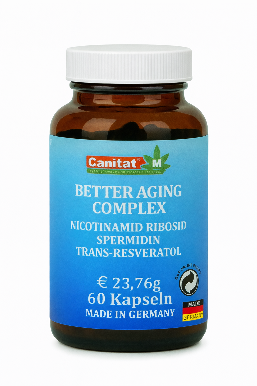 NAD+ | Nicotinamid Ribosid + Trans-Resveratol + Spermidin | Better Aging Complex | Canitat M