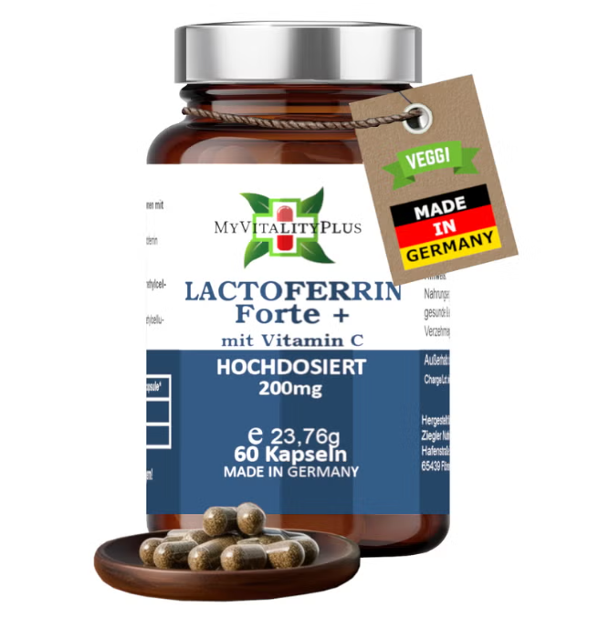 Lactoferrin Forte | 200mg +80mg Vitamin C | 60 Kapseln 60 St
