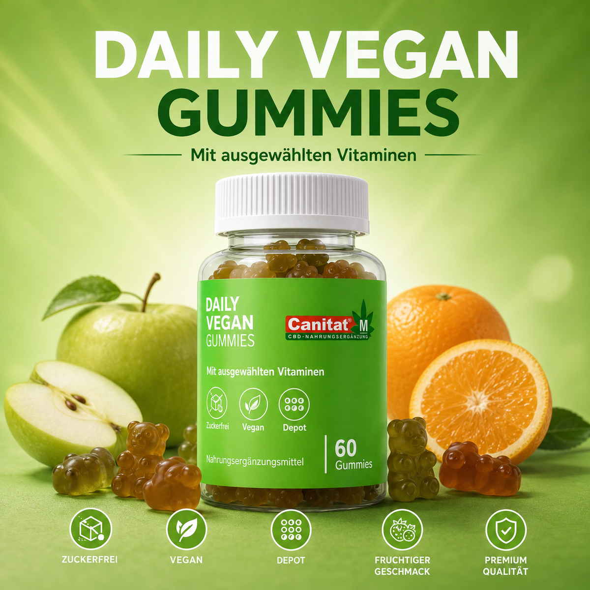 Daily Vegan Gummies von Canitat M – 60 Gummies – DEPOT