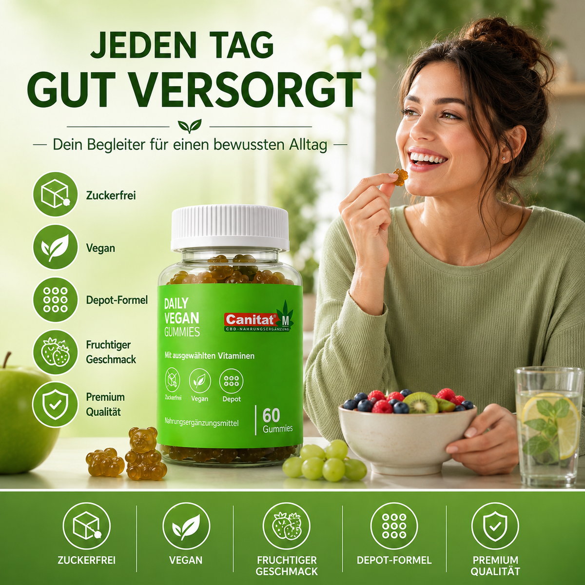 Daily Vegan Gummies von Canitat M – 60 Gummies – DEPOT