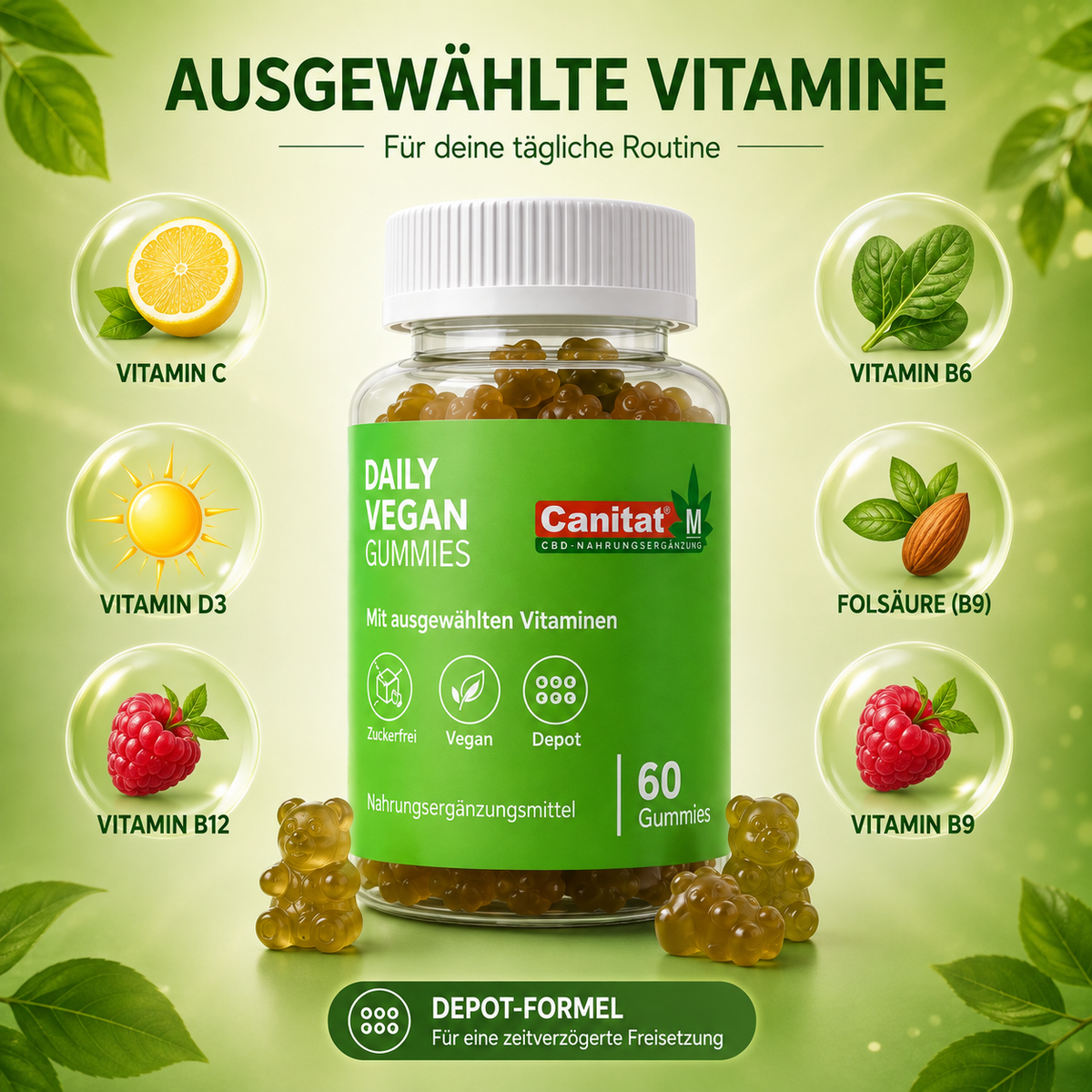 Daily Vegan Gummies von Canitat M – 60 Gummies – DEPOT