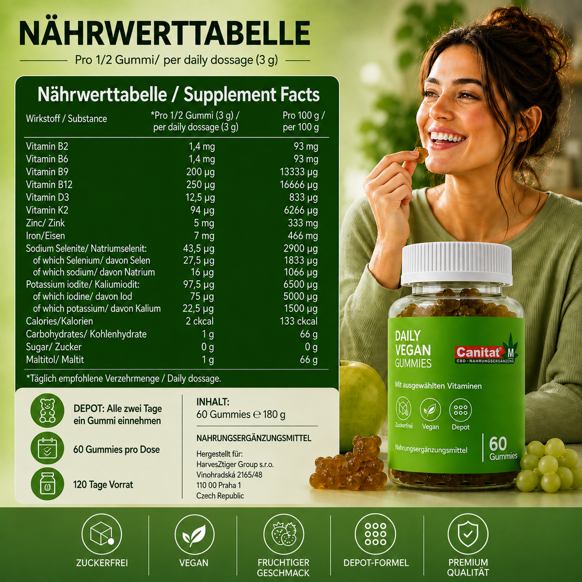 Daily Vegan Gummies von Canitat M – 60 Gummies – DEPOT