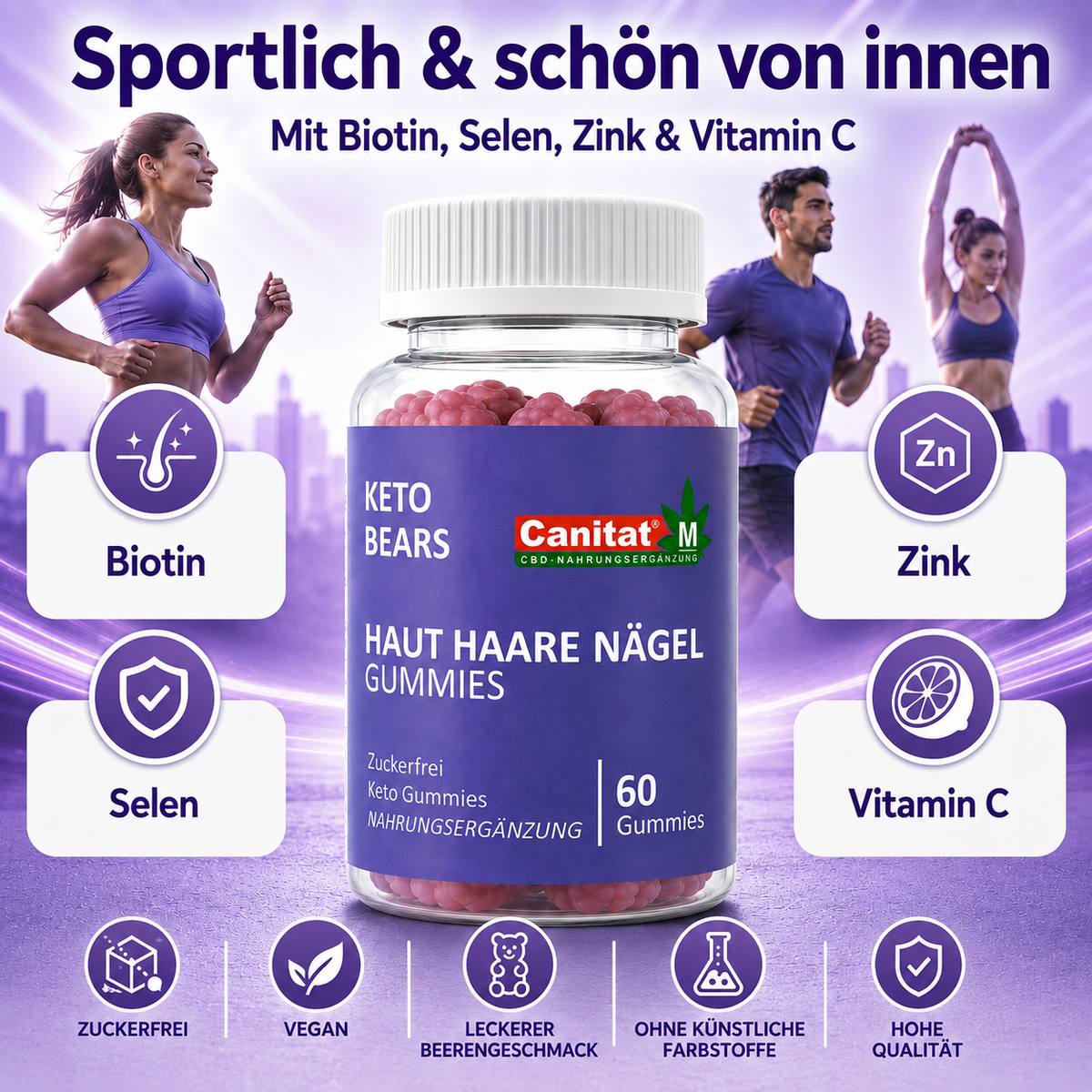 Haut Haare Nägel Gummies von Canitat M – 60 Gummies
