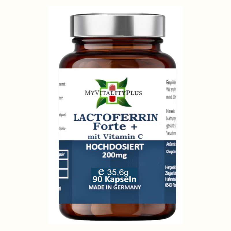 MyVitalityPlus Lactoferrin Forte+ | >97% reines natürliches Lactoferrin | 90 Kapseln