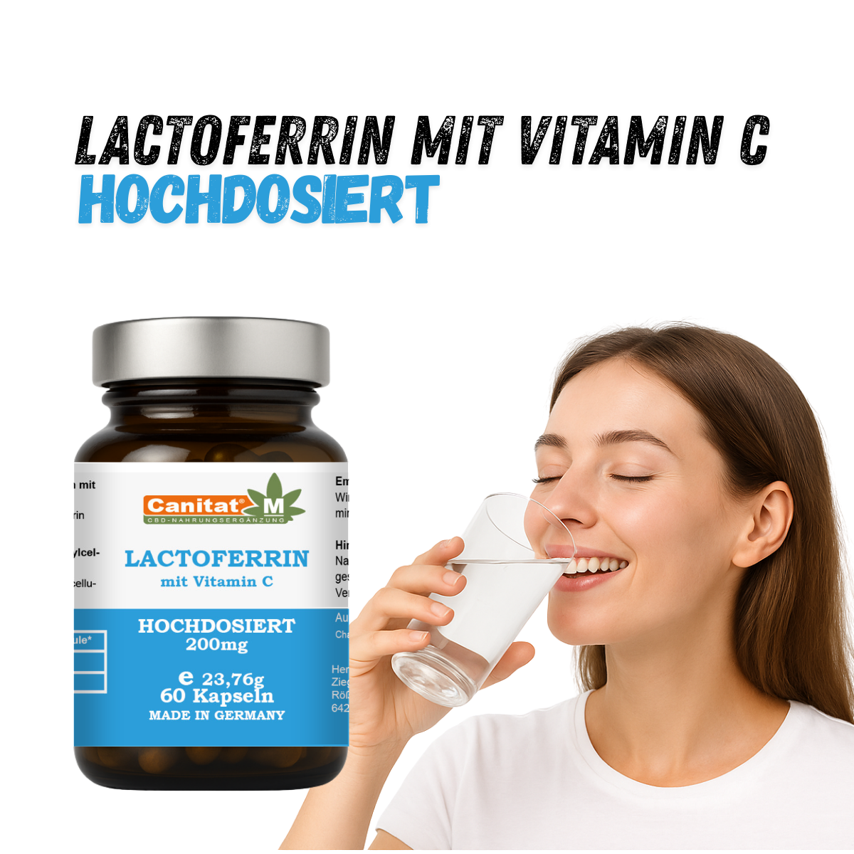 Dose mit Lactoferrin Nahrungsergänzungsmittel