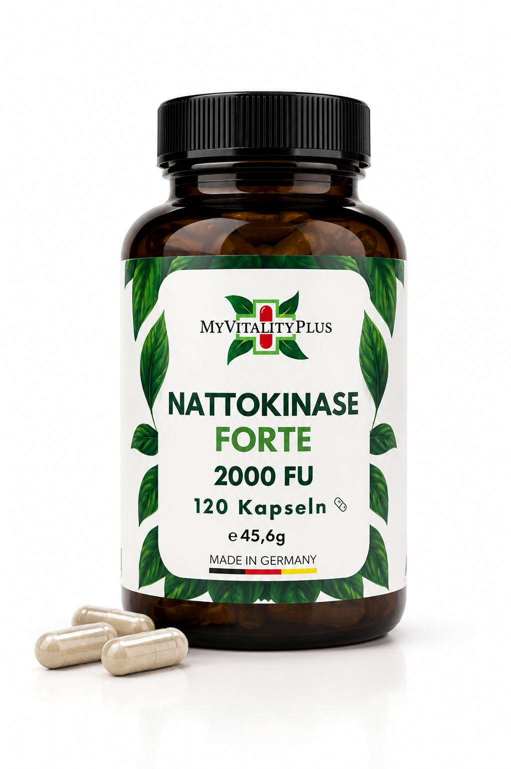 Nattokinase Forte 2.000FU | Enzymaktivität 20.000FU/g | Hochdosiert | 120 Kapseln | Myvitalityplus