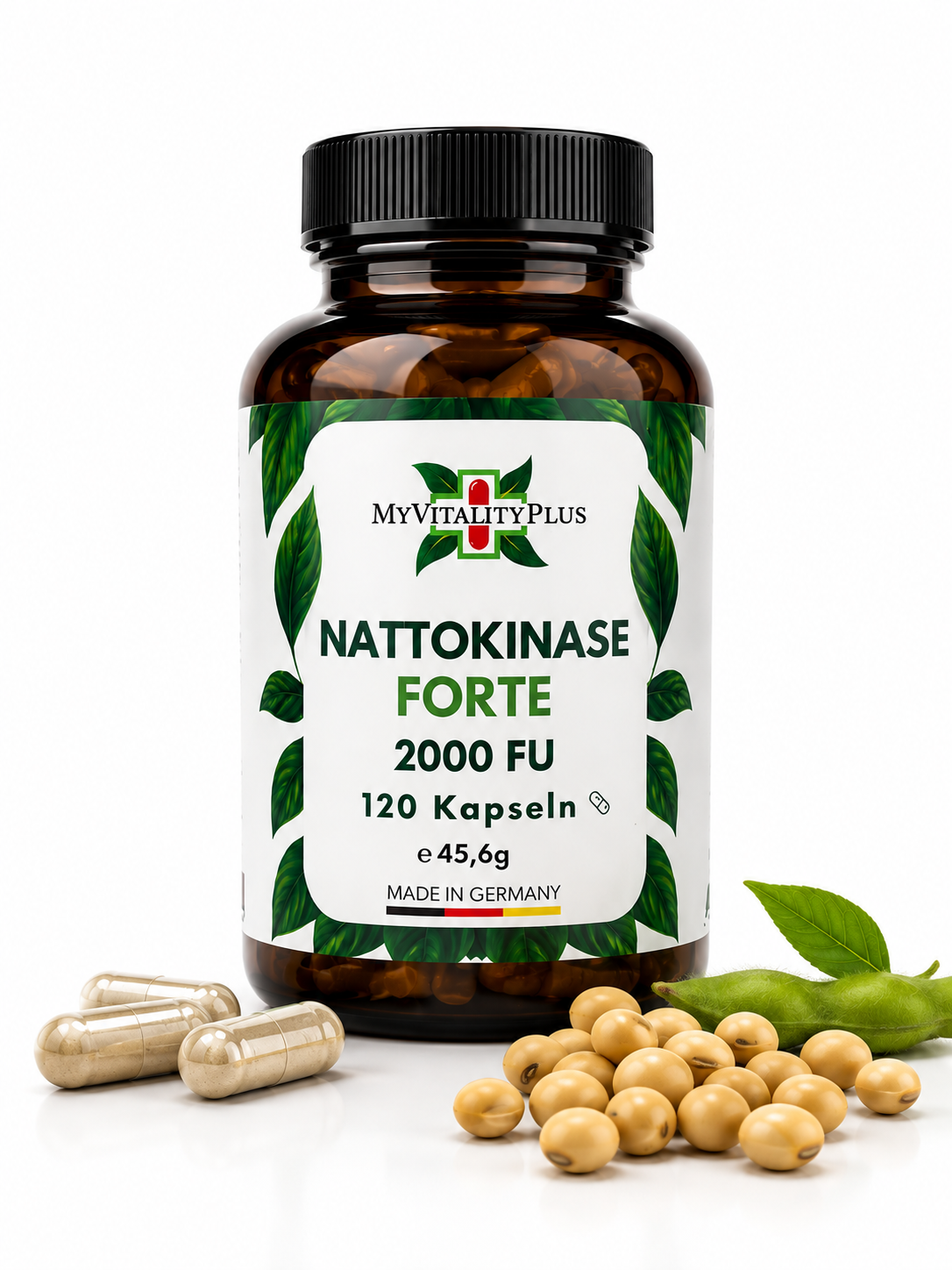 Nattokinase Forte 2.000FU | Enzymaktivität 20.000FU/g | Hochdosiert | 120 Kapseln | Myvitalityplus
