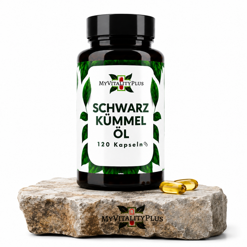 Ägyptisches Schwarzkümmelöl Kapseln | 120 Softgels | 500 mg pro Kapsel | Vegan | MyVitalityPlus